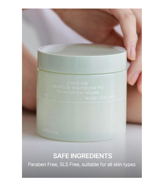 Ji.Woo.Gae Heartleaf BHA Peeling Pad 120ml / 4.22 fl. oz. / 60 Pads
