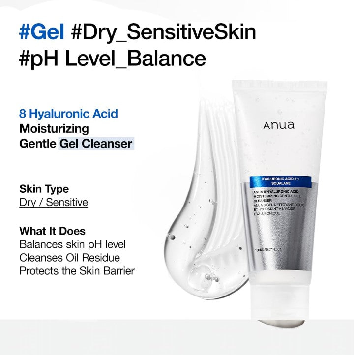 Hyaluronic Acid 8 + Panthenol Moisturizing Gentle Gel Cleanser 150ml / 5.07fl oz.
