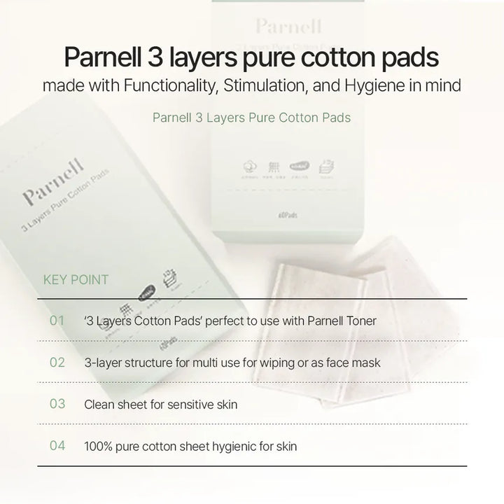 Parnell 3 Layer Pure Cotton Pads 60