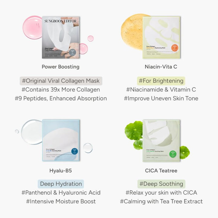 Deep Collagen Niacin-Vita C Mask 4 Sheet