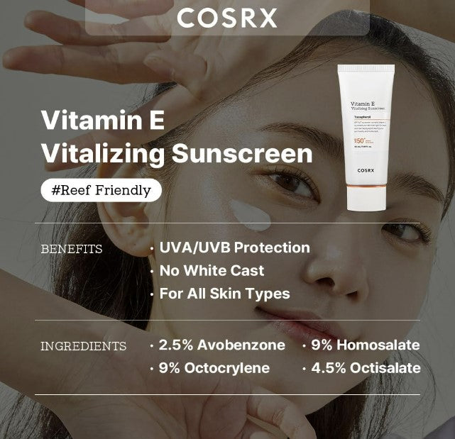 Vitamin E Vitalizing Face Sunscreen SPF 50, 1.69 fl oz / 50ml
