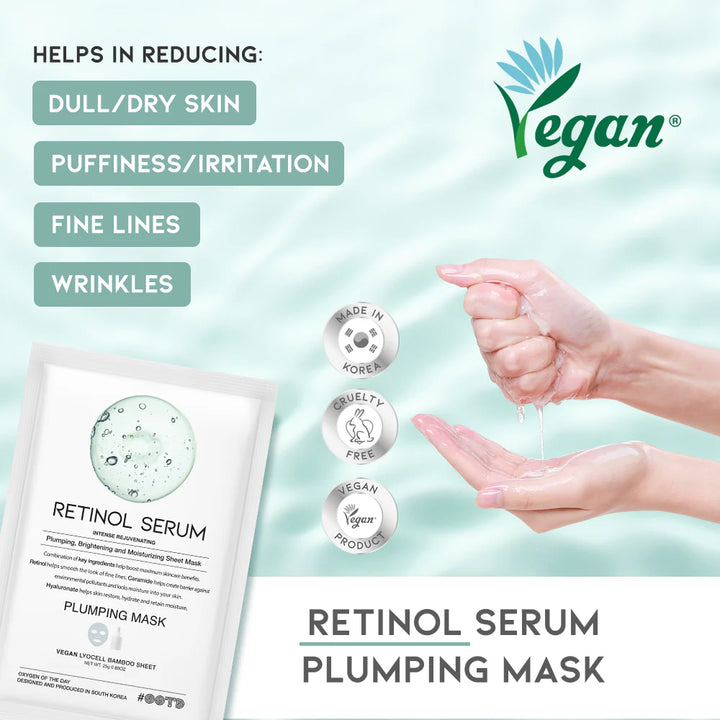 Retinol Serum Plumping Face Mask 10pcs